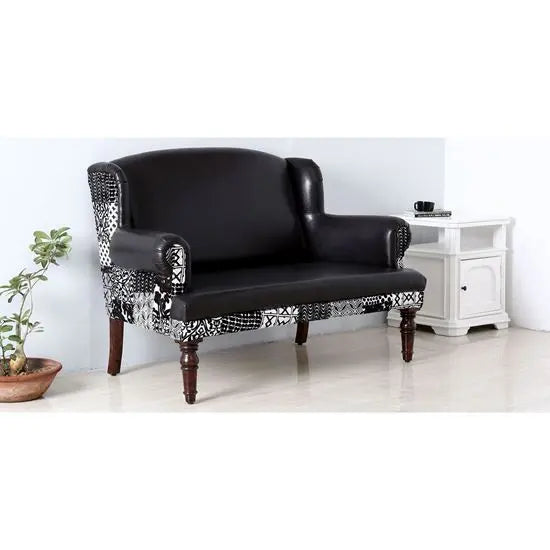 Two Seater maharani Sofa Made in Solid Sheesham Wood in Walnut Finish.