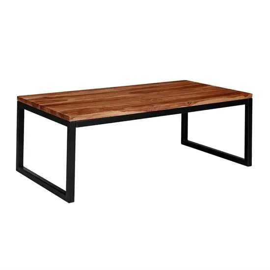 Solid sheesham wood and Metal frame modern design rectangular Marshal coffee table. 
