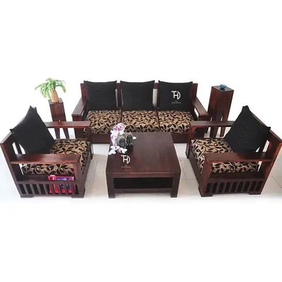 Sheesham Wood Massive Sofa Set in Walnut Finish.