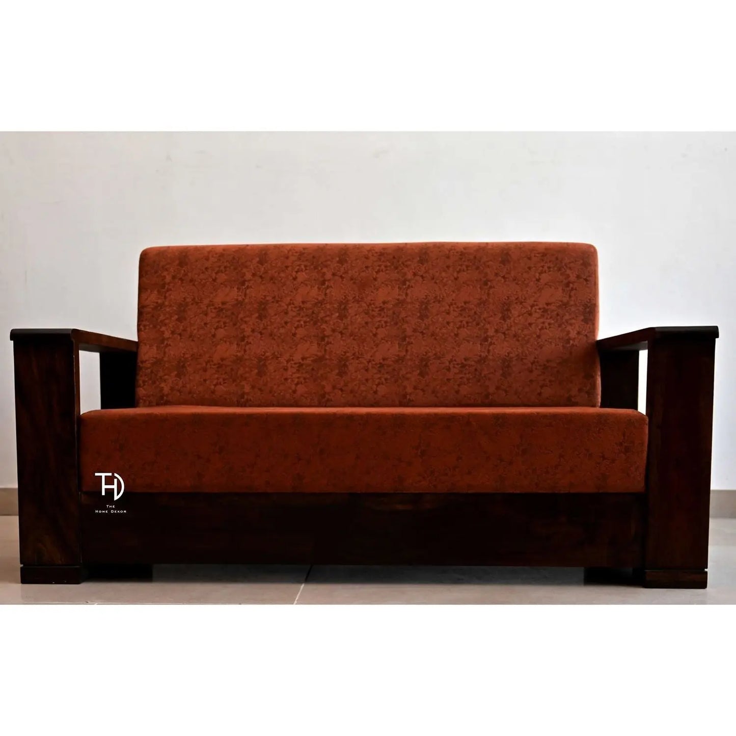 Solid Sheesham Wood Magzine Sofa With Side Magzine Rack Massive Wooden Sofa Set.