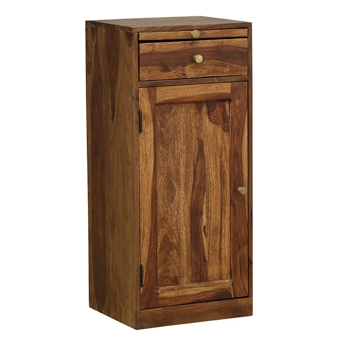 One door and one drawer meeg bar cabinet natural made in Solid sheesham wood.  