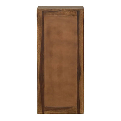 Solid wood one door and one drawer meeg bar cabinet natural. 