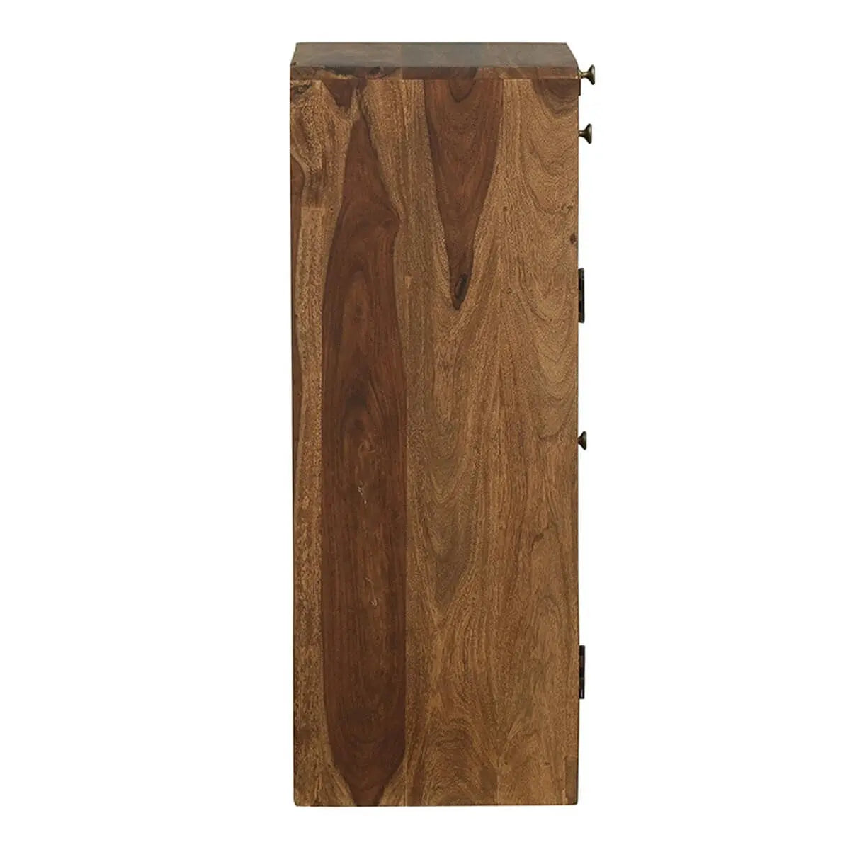 Sheesham wood one door and one drawer meeg bar cabinet natural. 