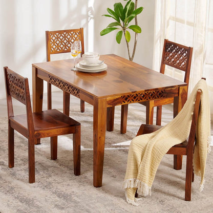 A rectangular shape Solid sheesham wood mercury dining table. 