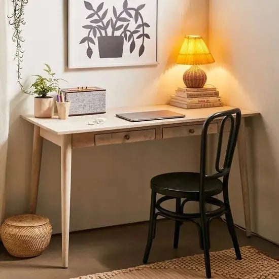 Solid Mango Wood Two Drawer Monet Study Desk. 