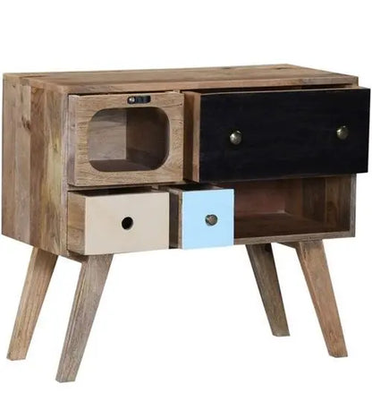 Four Drawer and One Shelf Morila Sidebaord made in Mango wood with colourful paints.