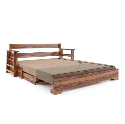 Solid Sheesham wood Morley sofa bed couch
