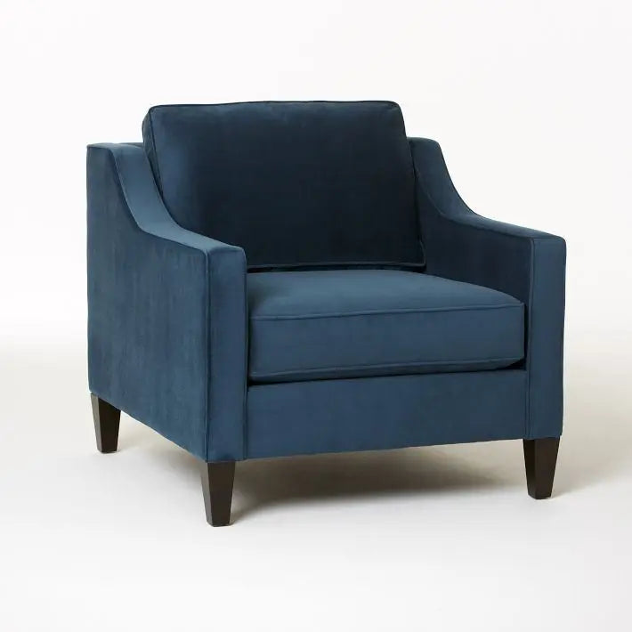 Sheesham Wood One Seater Blue Armrest neon Sofa.  