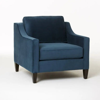 Sheesham Wood One Seater Blue Armrest neon Sofa.  