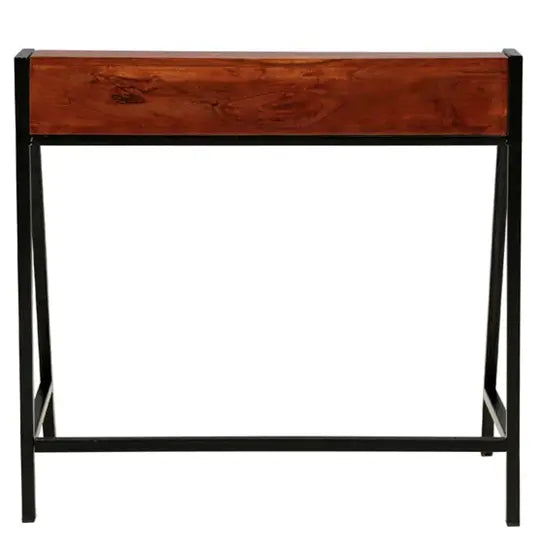 Solid Sheesham Wood and Metal Neural Duo Desk 