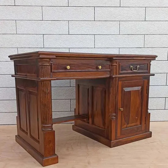 Solid  Wooden One Door Two Drawer Neural Vibro Study Table. 
