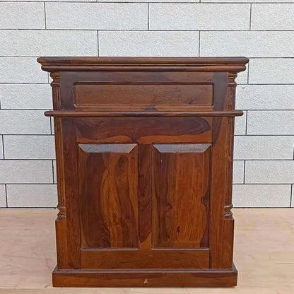 One Door Two Drawer Neural Vibro Study Table made in Solid Sheesham Wood Top With Regzine Work. 