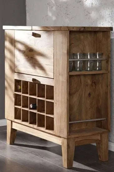 Wooden One Flap Door and One Drawer Nisha Bar Cabinet. 