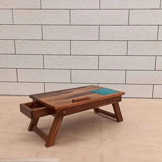One Drawer Noah Laptop Table Keeps your Laptop and One More Space for Stand your Mobile phone.  
