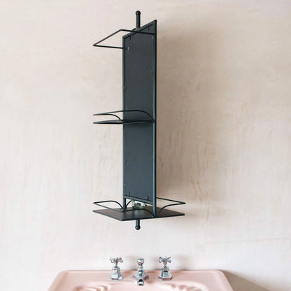 Black wall-mounted shelf Nyhamn Mirror.
