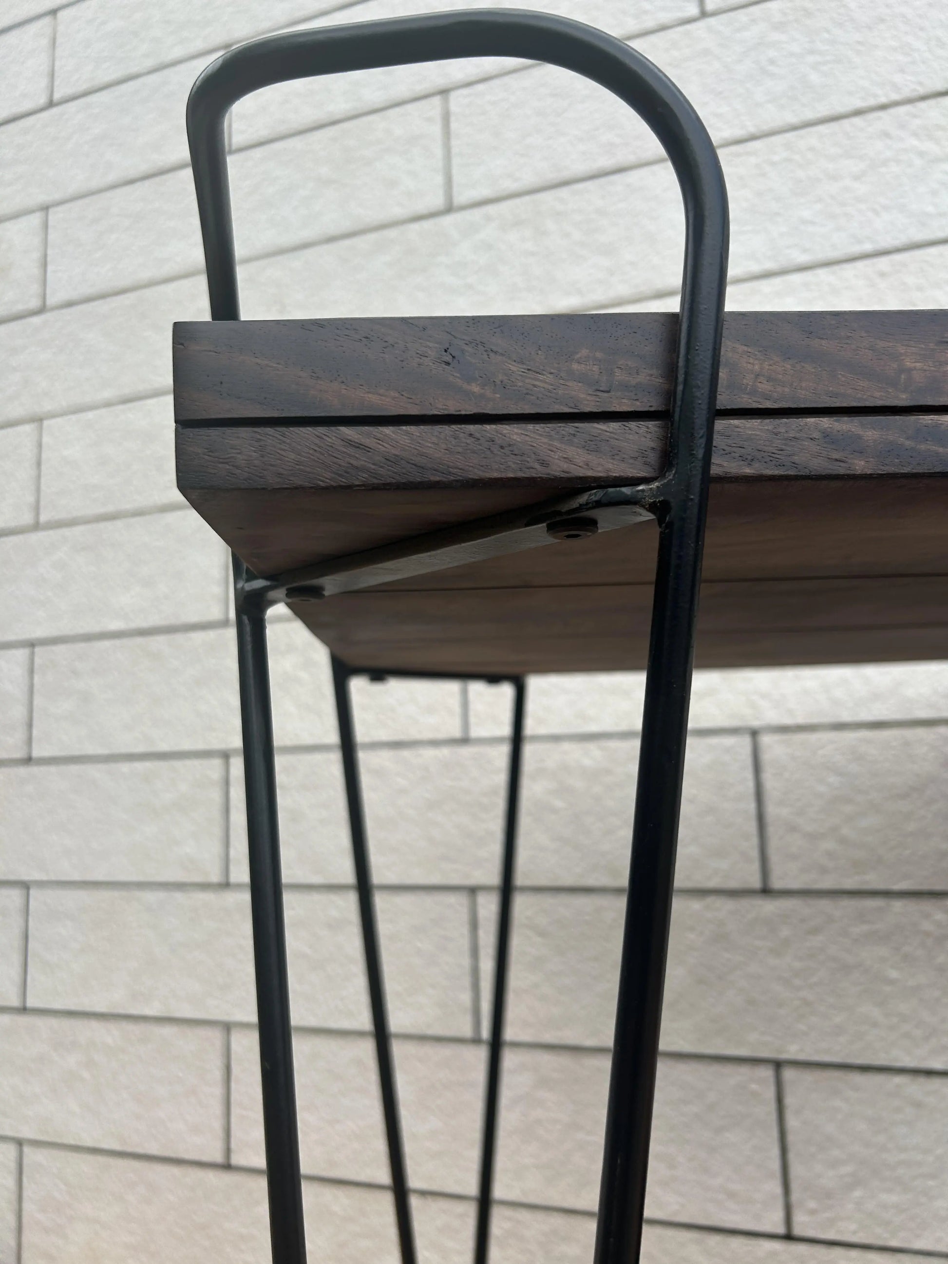 Solid Sheesham Wood and Metal Frame Oli Serving Trolley. 