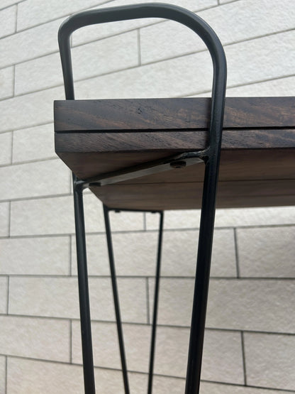 Solid Sheesham Wood and Metal Frame Oli Serving Trolley. 