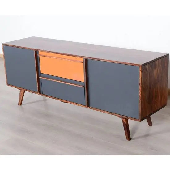 Two door and Two drawer oli sideboard made in Solid wood and mdf on door and drawer panel.
