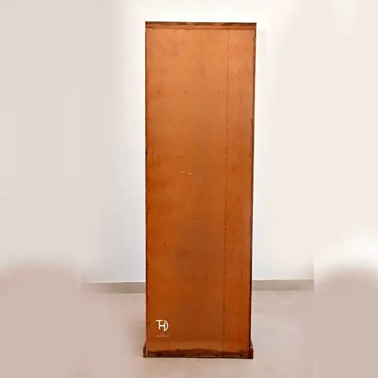 One Storage Glass door and Three drawer Oliver Dressing Table made in Solid Sheesham Wood. 