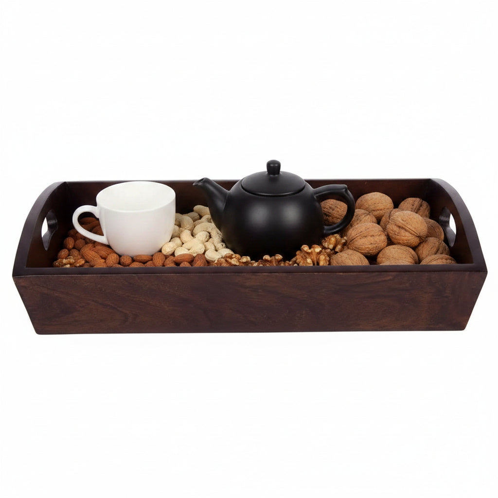 Oliver Serving Tray walnut is designed and developed in a splash-proof surface