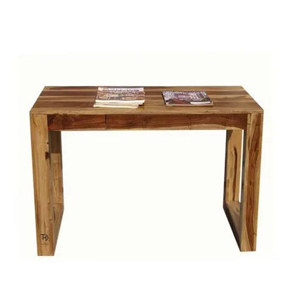 One Drawer Oneder Dune Desk Made in Solid Sheesham Wood. 