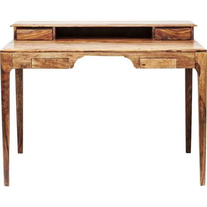 Four Drawer Owada Desk Natural Made in Solid Sheesham Wood. 