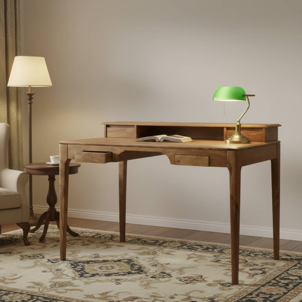 Solid Wood Four Drawer Owada Desk Natural. 