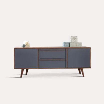 Solid Wood Two Door and Two Drawer Pantone Sideboard with Door and Drawer Grey paints. 