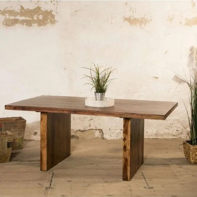 Solid sheesham wood rectangle shape parler dining table.