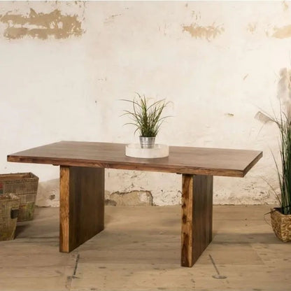 Solid sheesham wood rectangle shape parler dining table.