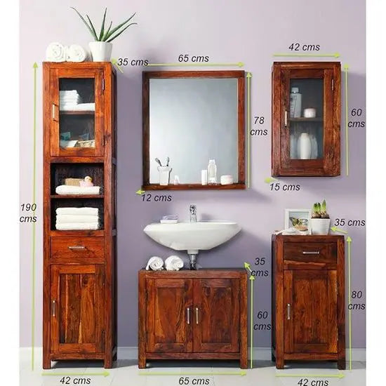 Penta Bathroom Collection Made in Sheesham Wood. 