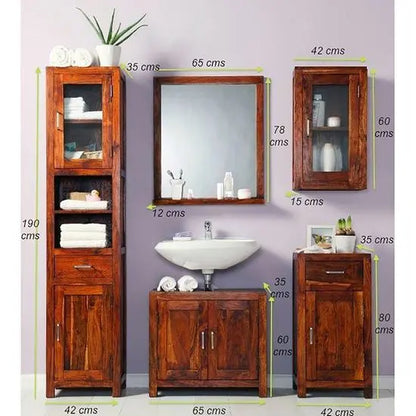 Penta Bathroom Collection Made in Sheesham Wood. 