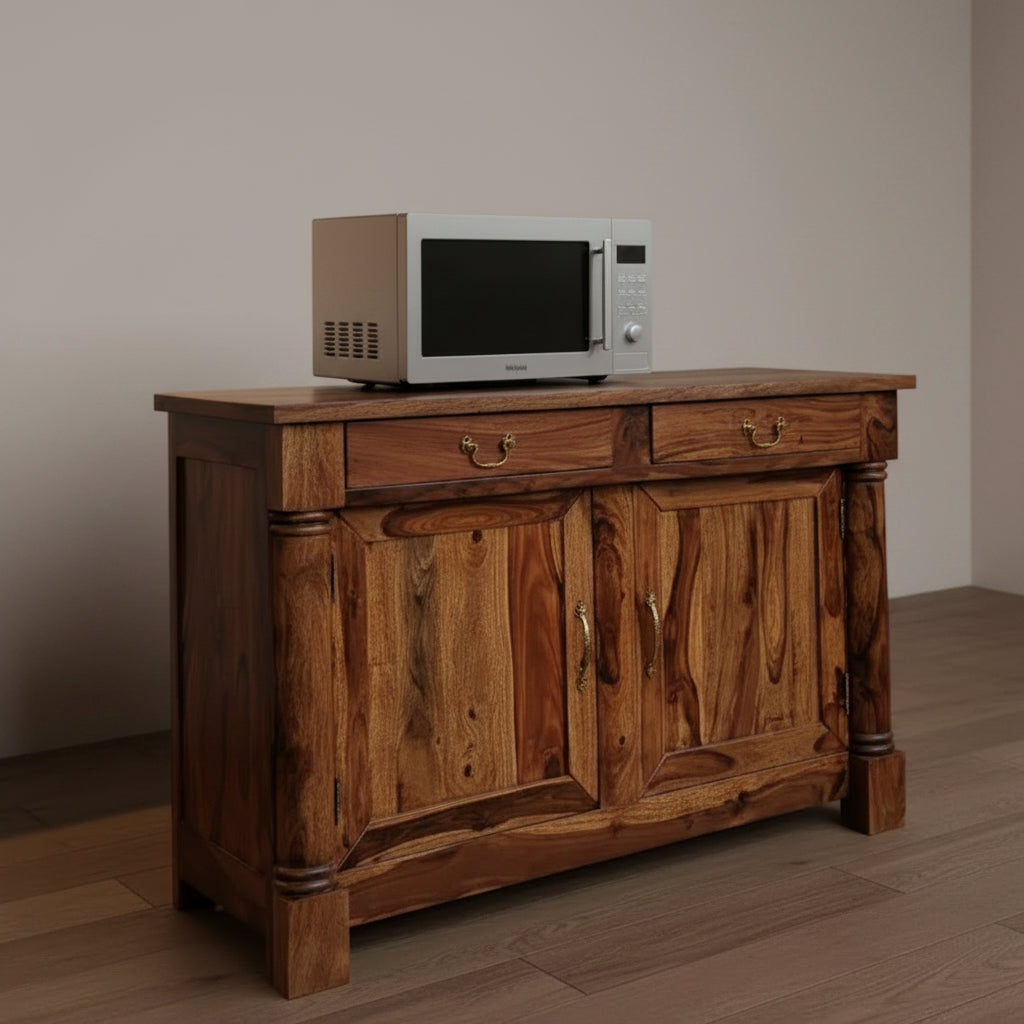 Two Door and Two Drawer Piller Buffet made in Sheesham Wood.