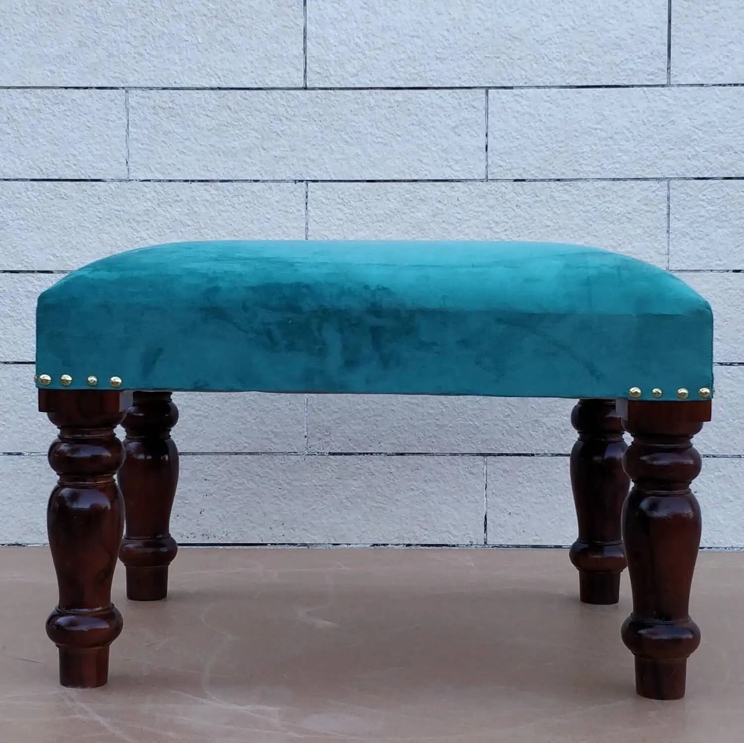 Solid Sheesham Wood Carving Legs Quark Chowki. 