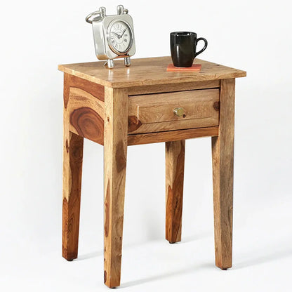 Wooden Rectangle shape One Drawer Raj Mahal End Table.