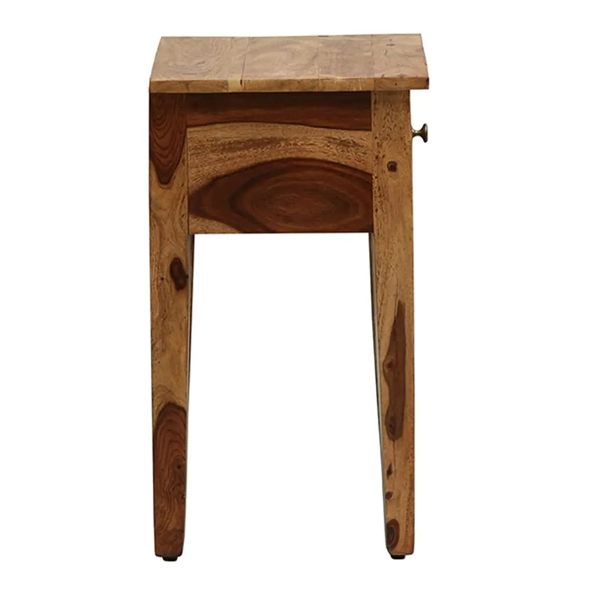 Solid Wood Rectangle shape One Drawer Raj Mahal End Table.