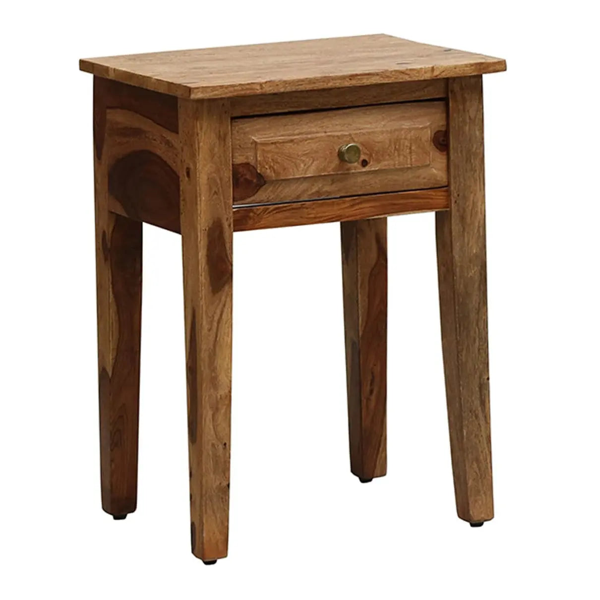 A Rectangle shape One Drawer Raj Mahal End Table made in Solid Sheesham Wood. 