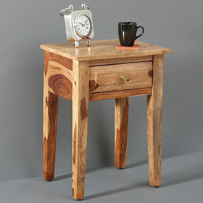 Solid Wood One Drawer Raj Mahal End Table.
