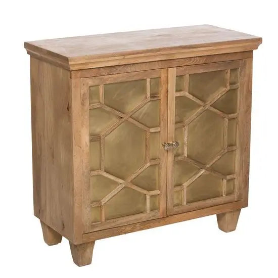 Two Door Ran Brass Sideboard made in Solid Mango Wood. 