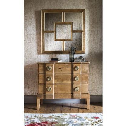 Solid Mango Wood Three Drawer Ran Chest. 