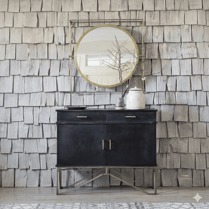 Two Door Two Drawer mdf and Metal Frame Ran Modern Sideboard.