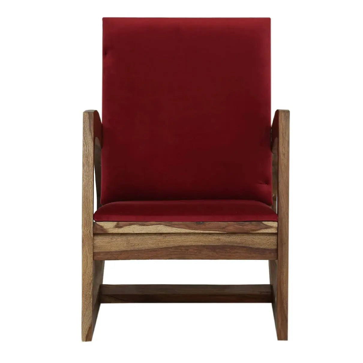 Solid Sheesham Wood Designer Upholstery Rocking Chair. 