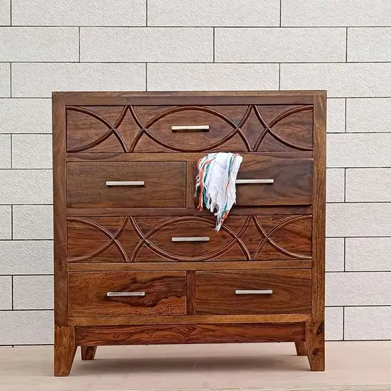 Solid Wood Six Drawer Rope Chest of Drawer.