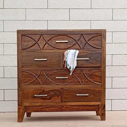 Solid Wood Six Drawer Rope Chest of Drawer.