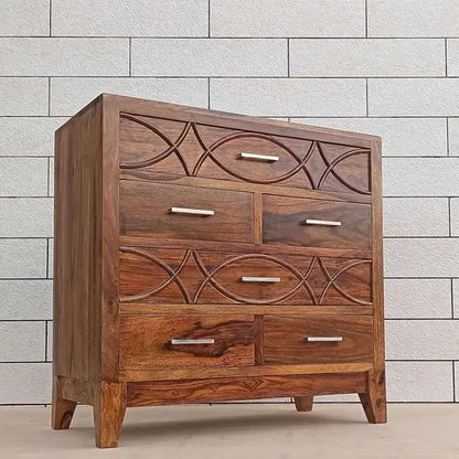 Wooden Six Drawer Rope Chest of Drawer. 