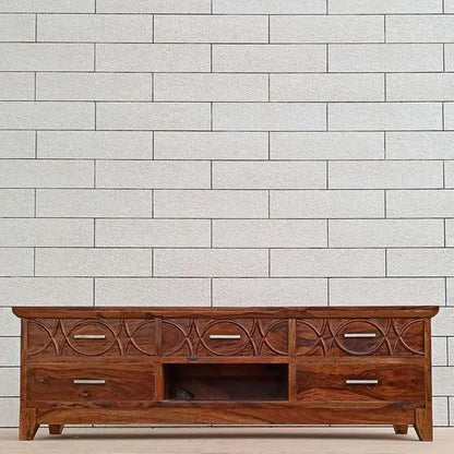 Five drawer and one shelf rope tv cabinet. 