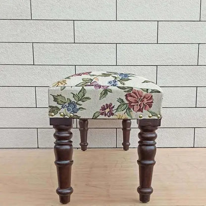 Four Carved leg Sarah flower bench made in solid sheesham wood. 