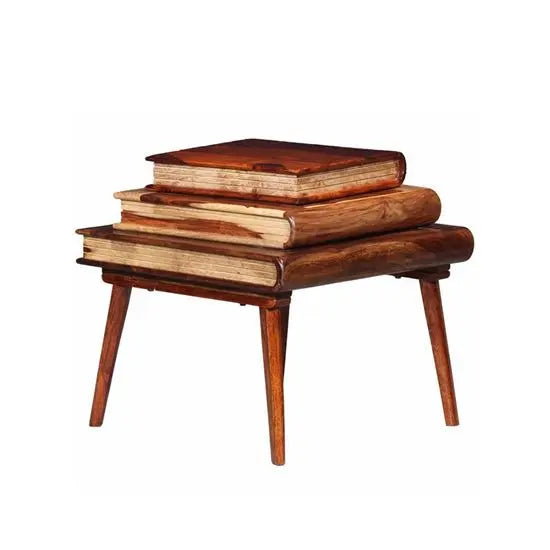 Book Design Sayugmee Nightstand Made in Solid Wood. 