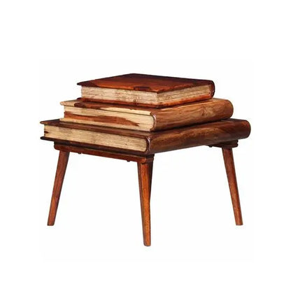 Book Design Sayugmee Nightstand Made in Solid Wood. 