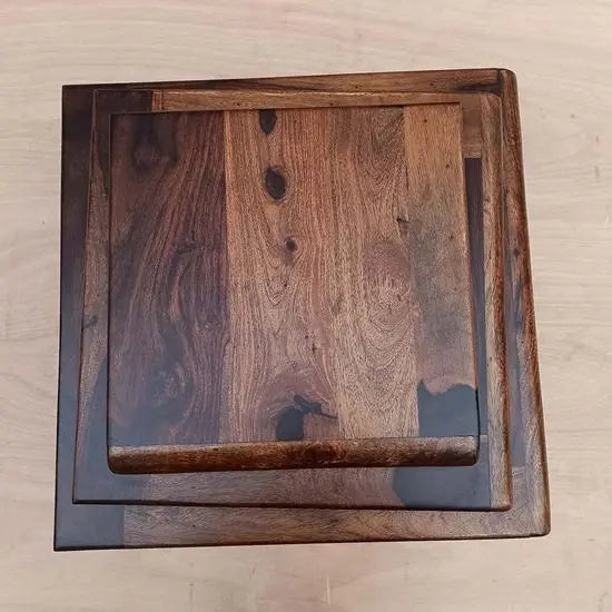 Solid Sheesham Wood Book Design Sayugmee Nightstand. 